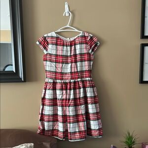 Plaid Red and White Kids Dress